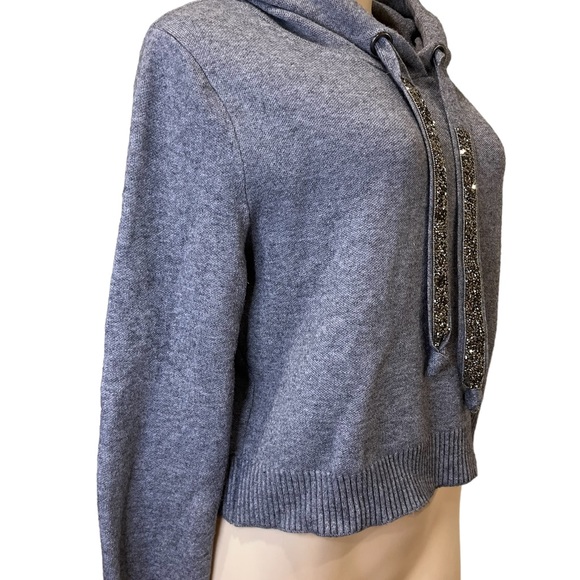 Zara Tops Zara Knit Sparkle Cropped Hoodie Sweater Poshmark